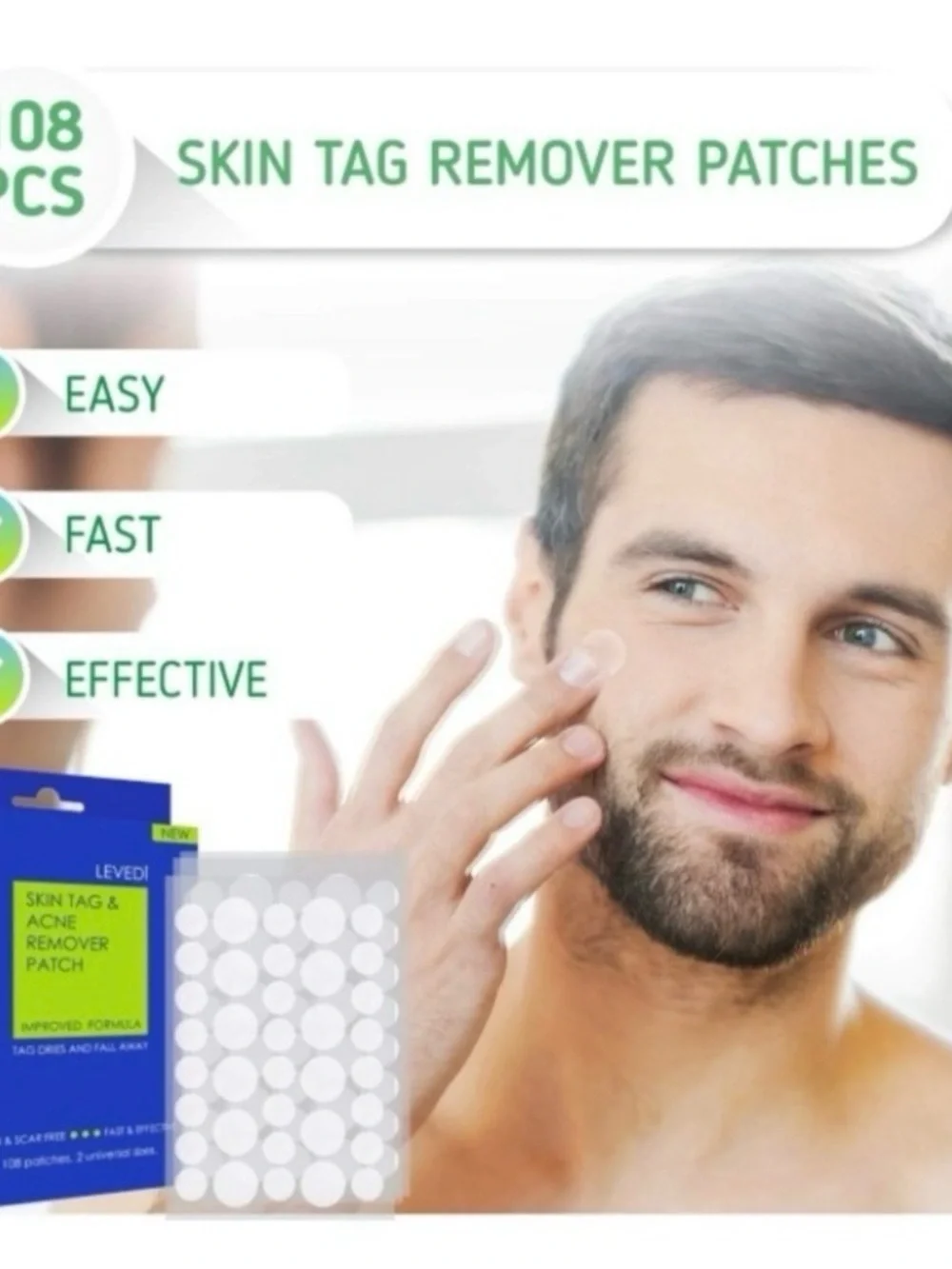 Levedi Skin Tag & Acne Remover Patch 108 patches, 2 sizes.